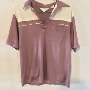💙VINTAGE 💙color block men’s poly button up
